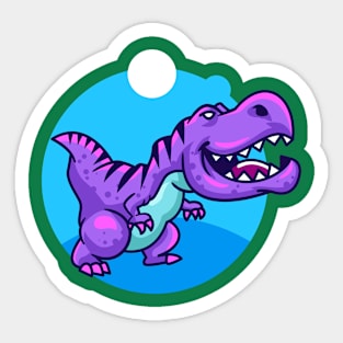 Cute Purple T-Rex Sticker